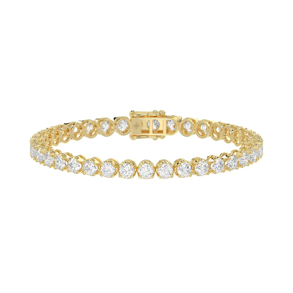 14K YELLOW GOLD 9.00CT ROUND DIAMOND LADIES BRACELET