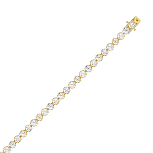 14K YELLOW GOLD 9.00CT ROUND DIAMOND LADIES BRACELET