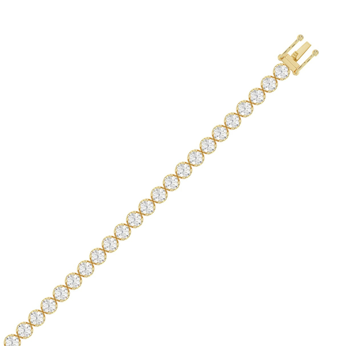 14K YELLOW GOLD 9.00CT ROUND DIAMOND LADIES BRACELET