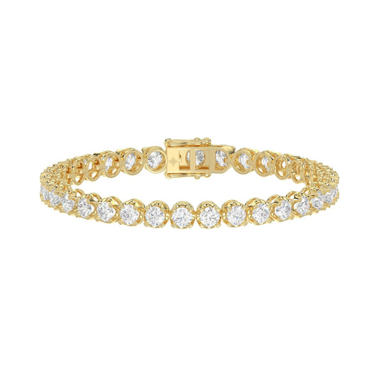 Luxury 14K Yellow Gold Round Diamond Tennis Bracelet 10.00 Ct Elegant Women Jewelry (Color F-G -Clarity Vs1/Vs2)