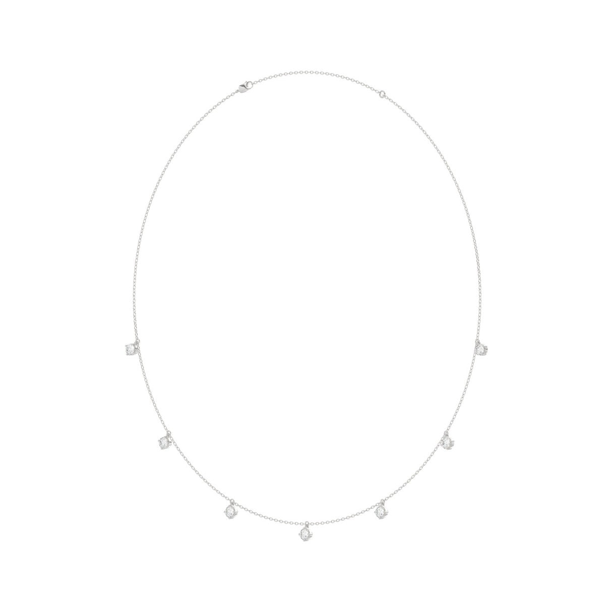 14K WHITE GOLD 1.00CT ROUND/PEAR/MARQUISE/OVAL DIAMOND LADIES NECKLACE