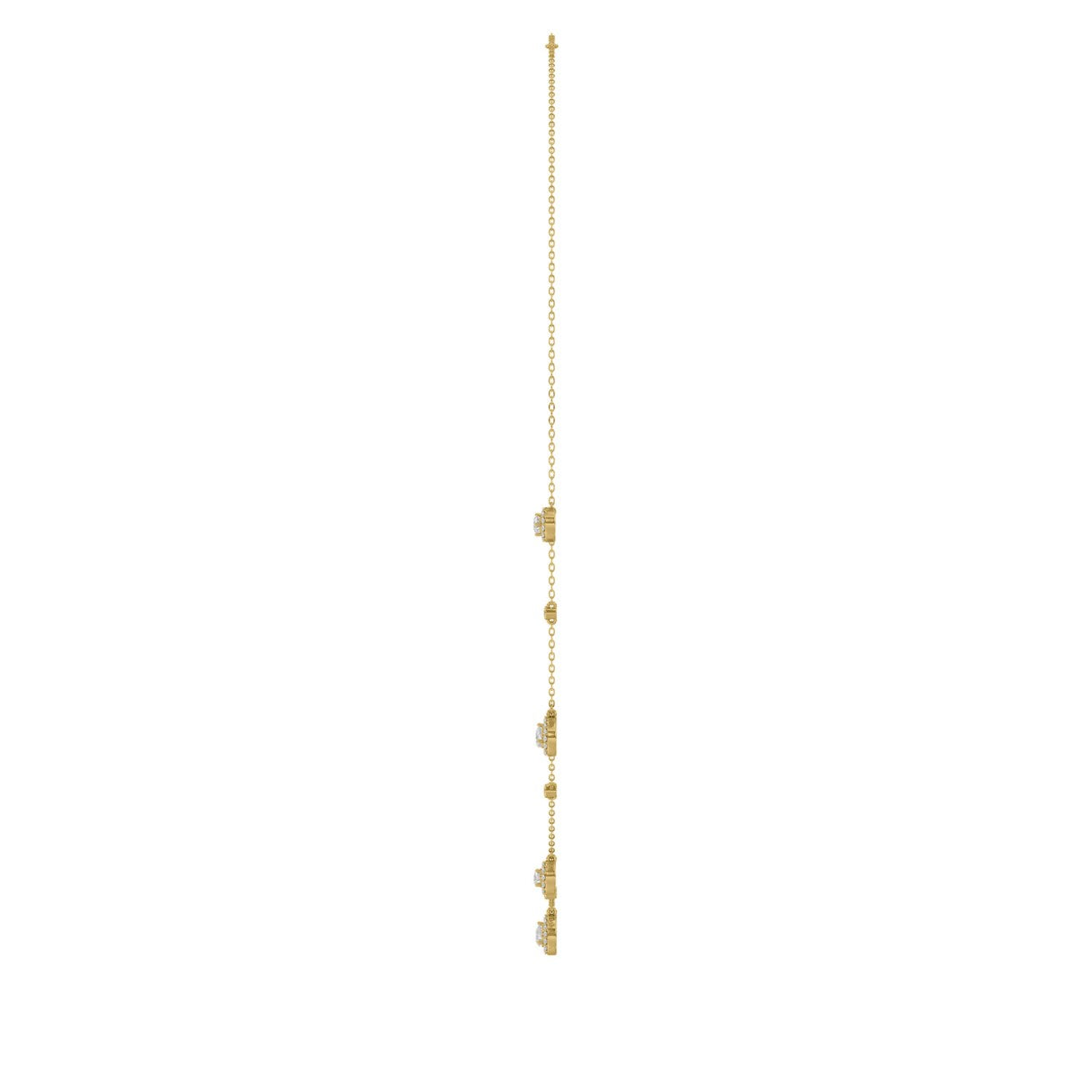 14K YELLOW GOLD 1.00CT ROUND/PEAR DIAMOND LADIES NECKLACE
