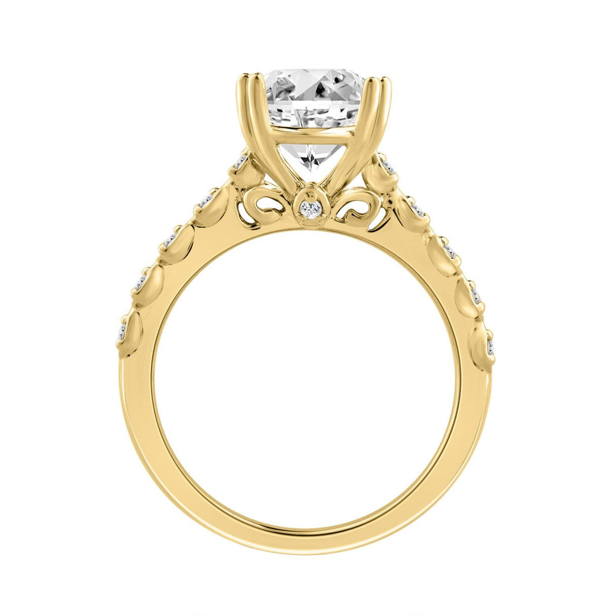 14K YELLOW GOLD 3.00CT ROUND DIAMOND LADIES RING (CENTER STONE ROUND DIAMOND 3CT)