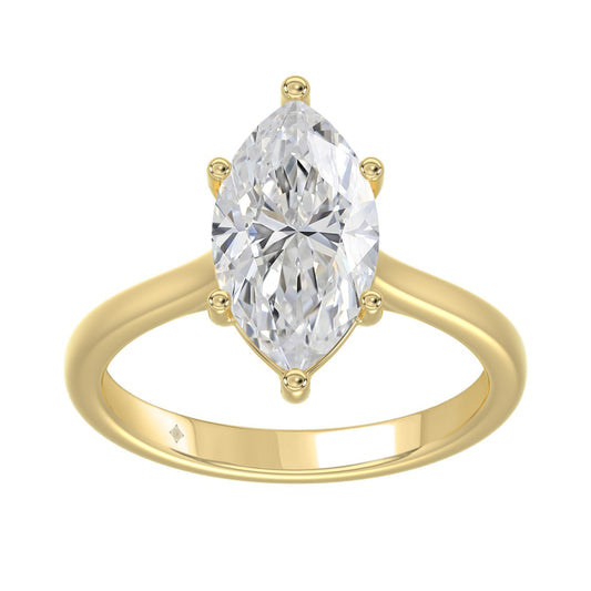 14K YELLOW GOLD 1 1/2CT MARQUISE DIAMOND SOLITAIRE RING