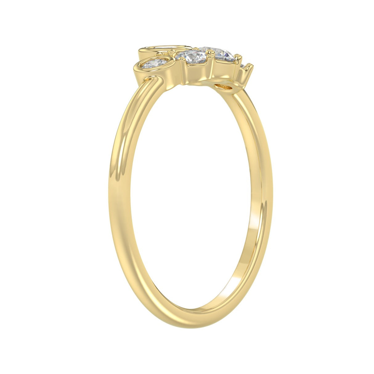 Classic 10K Yellow Gold  Round Lab Grown Diamond ladies Ring 1/2CT (Color F-G -Clarity VS1/VS2)