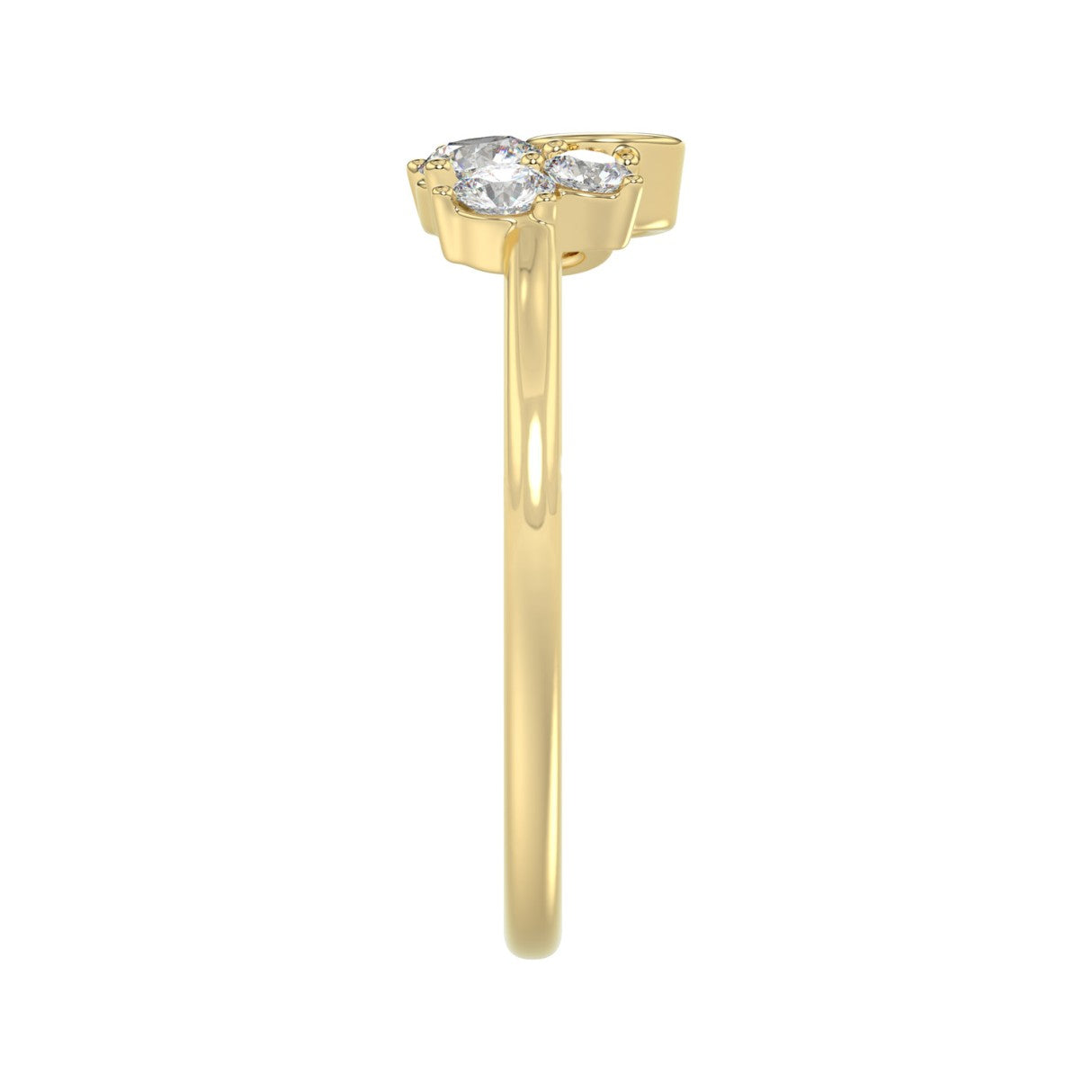 Classic 10K Yellow Gold  Round Lab Grown Diamond ladies Ring 1/2CT (Color F-G -Clarity VS1/VS2)