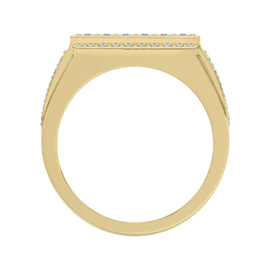 14K YELLOW GOLD 1.00CT ROUND DIAMOND MEN'S RING 