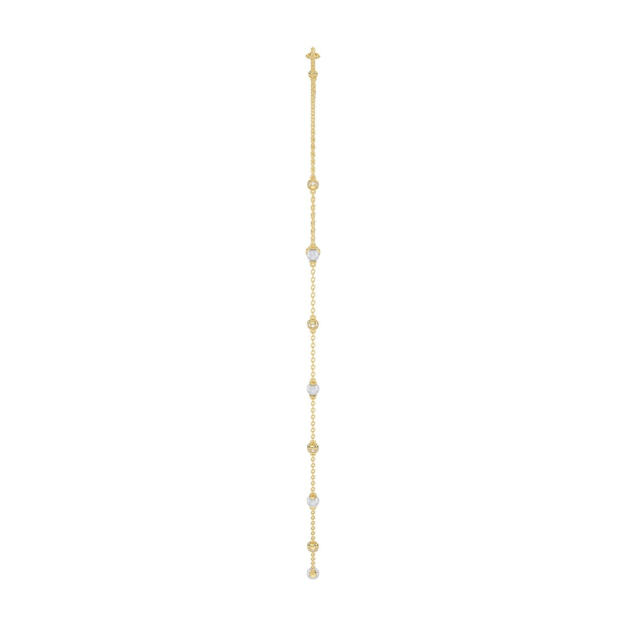 Luxury Round/Pearl Diamond Necklace 10K Yellow Gold 1/3CT Elegant Ladies Jewelry (Color F-G -Clarity VS1/VS2)