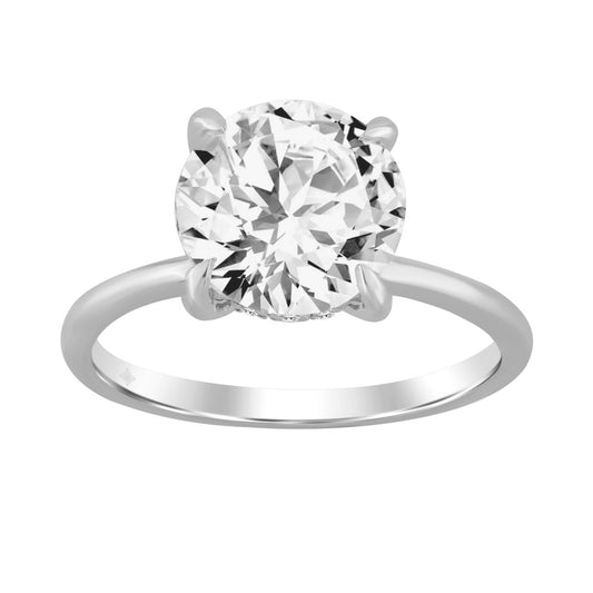 14K WHITE GOLD 3.00CT ROUND DIAMOND LADIES RING 