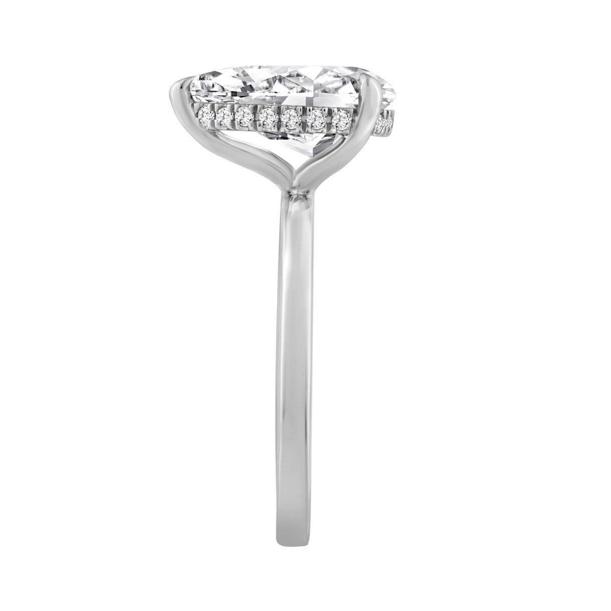 14K WHITE GOLD 3.00CT ROUND/PEAR DIAMOND LADIES RING (CENTER STONE PEAR DIAMOND 3CT)