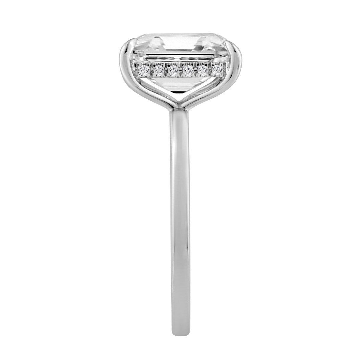 14K WHITE GOLD 3 1/8CT ROUND/RADIANT DIAMOND LADIES RING (CENTER STONE RADIANT DIAMOND 3.00CT)