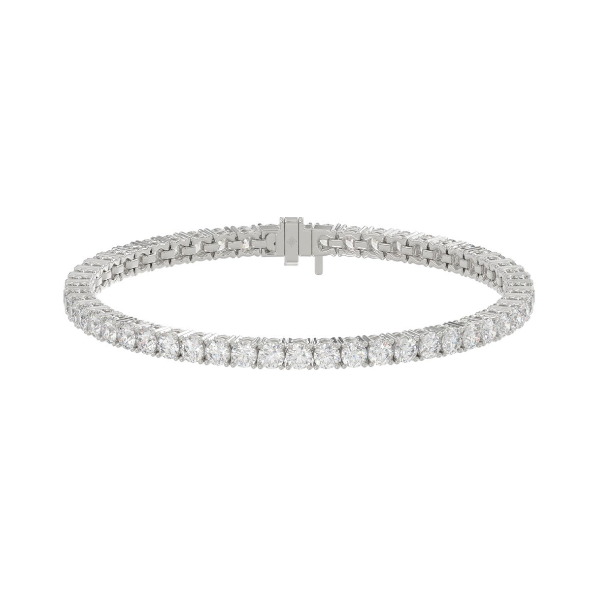 14K WHITE GOLD 6 3/8CT ROUND DIAMOND LADIES BRACELET