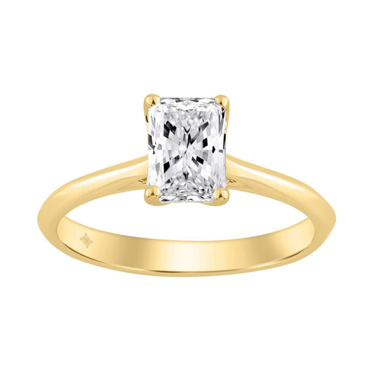 14K YELLOW GOLD 1.00CT RADIANT DIAMOND LADIES SOLITAIRE RING