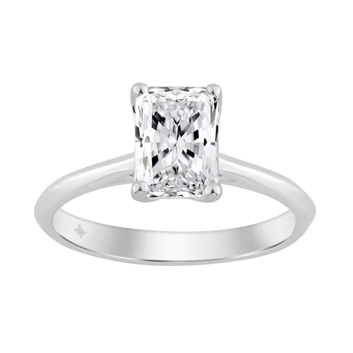 14K WHITE GOLD 1 1/2CT RADIANT DIAMOND LADIES SOLITAIRE RING