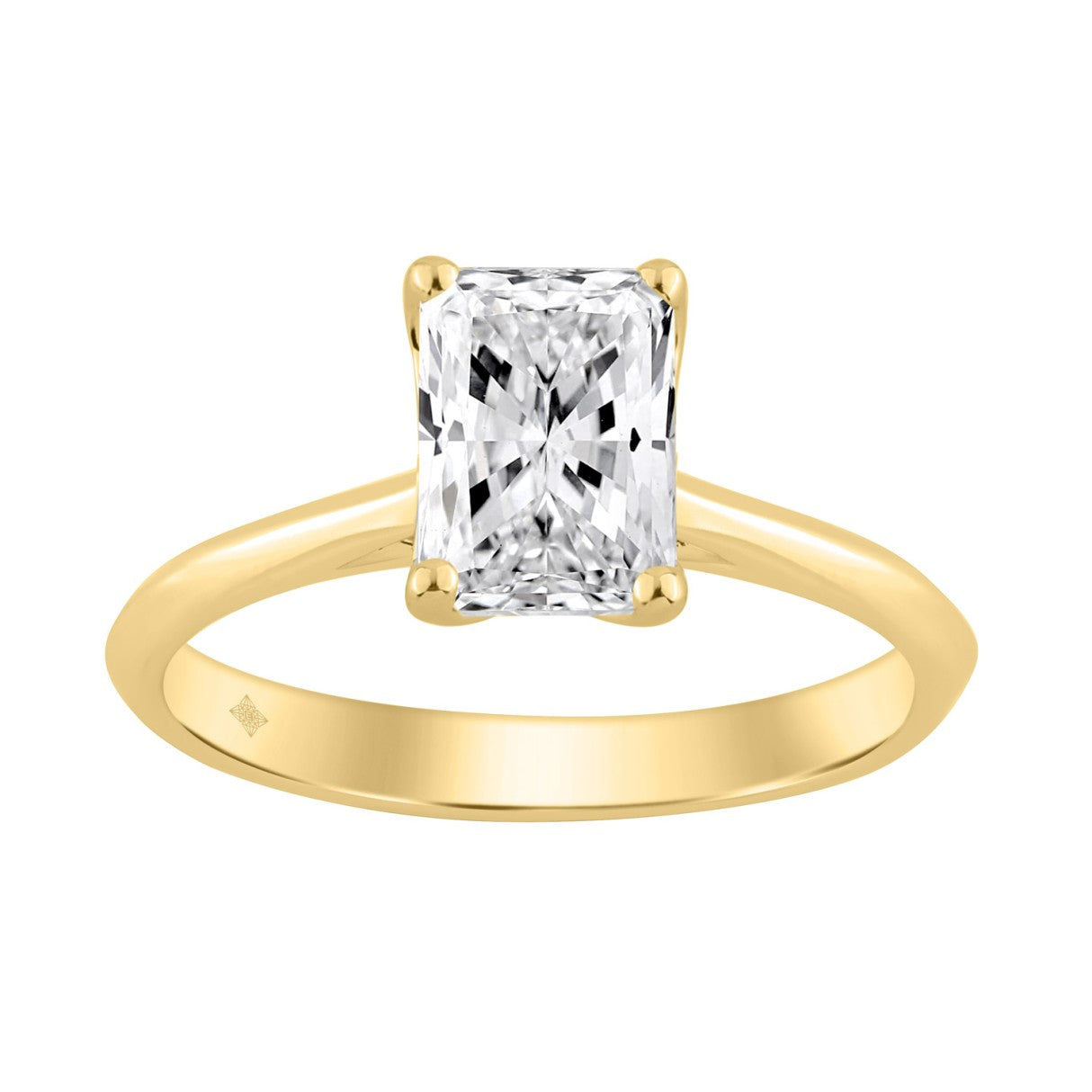 14K YELLOW GOLD 1 1/2CT RADIANT DIAMOND LADIES SOLITAIRE RING