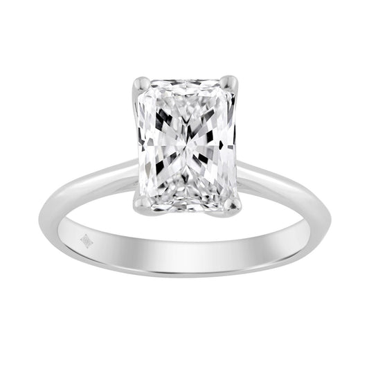 14K WHITE GOLD 2.00CT RADIANT DIAMOND LADIES SOLITAIRE RING