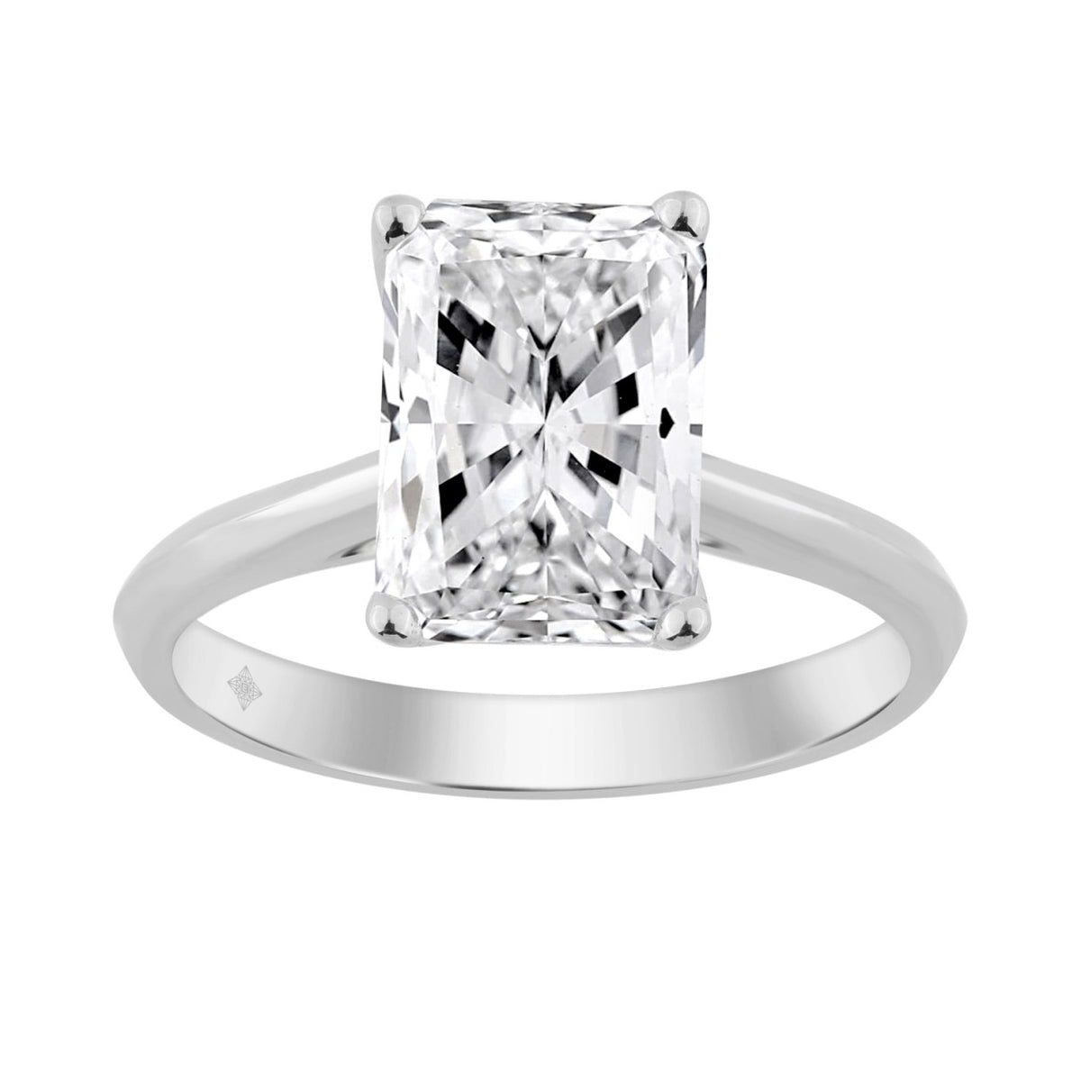 14K WHITE GOLD 3.00CT RADIANT DIAMOND LADIES SOLITAIRE RING