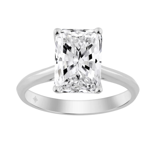 14K WHITE GOLD 3.00CT RADIANT DIAMOND LADIES SOLITAIRE RING