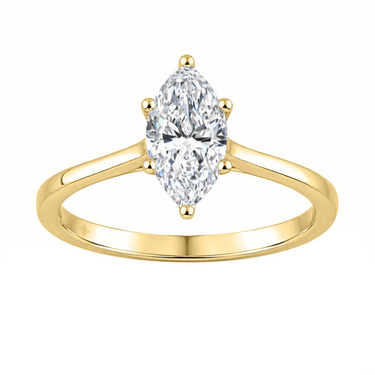 14K YELLOW GOLD 1.00CT MARQUISE DIAMOND LADIES SOLITAIRE RING (CENTER STONE MARQUISE DIAMOND 1CT
