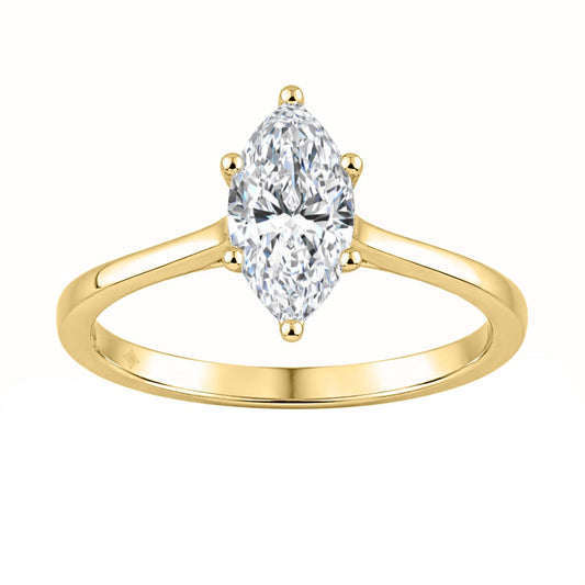 14K YELLOW GOLD 1.00CT MARQUISE DIAMOND LADIES SOLITAIRE RING (CENTER STONE MARQUISE DIAMOND 1CT