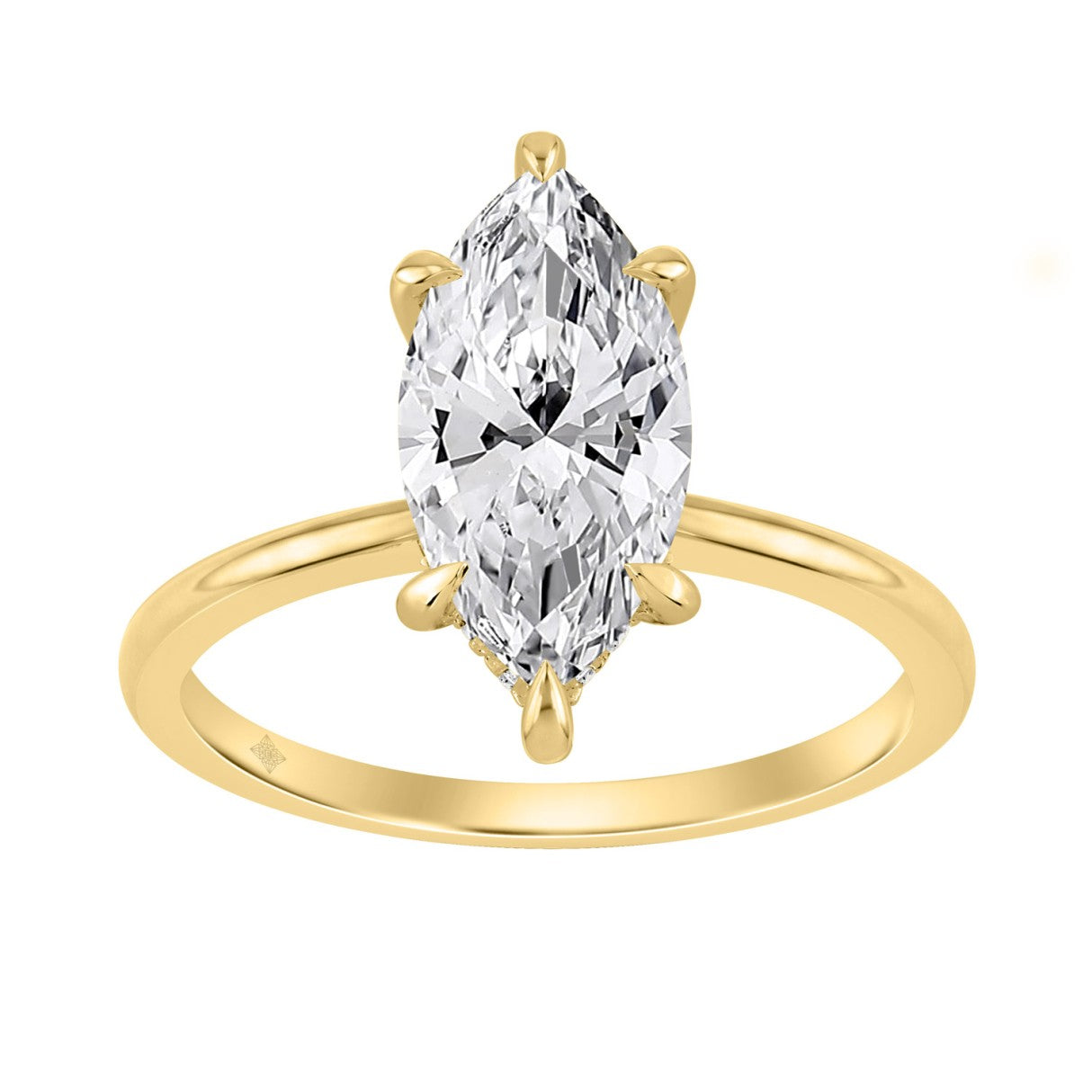 14K YELLOW GOLD 2.00CT MARQUISE/ROUND DIAMOND LADIES RING (CENTER STONE MARQUISE DIAMOND 2.00CT)