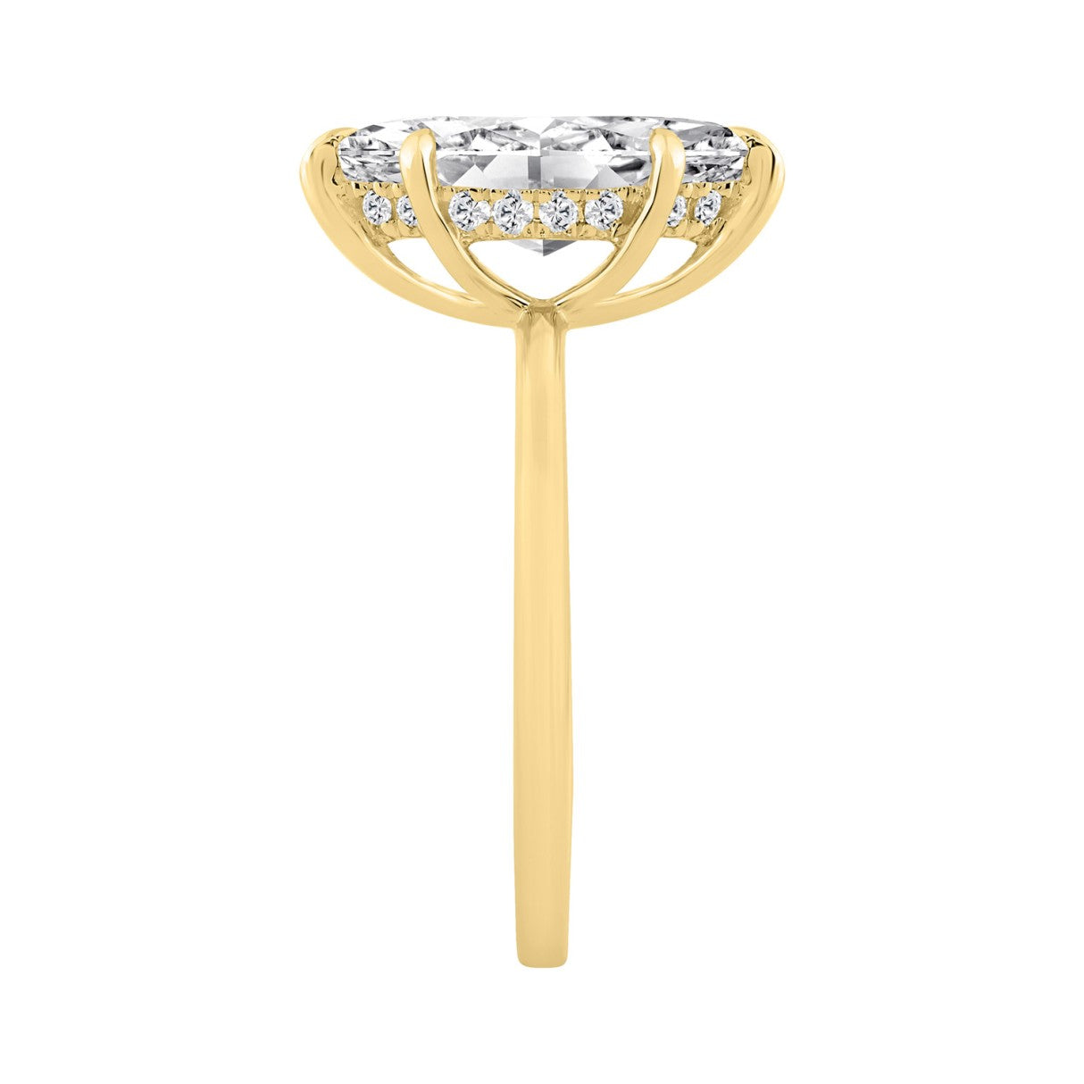14K YELLOW GOLD 2.00CT MARQUISE/ROUND DIAMOND LADIES RING (CENTER STONE MARQUISE DIAMOND 2.00CT)