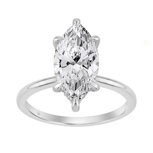 14K WHITE GOLD 3 1/6CT MARQUISE DIAMOND LADIES RING (CENTER STONE MARQUISE DIAMOND 3.00CT)