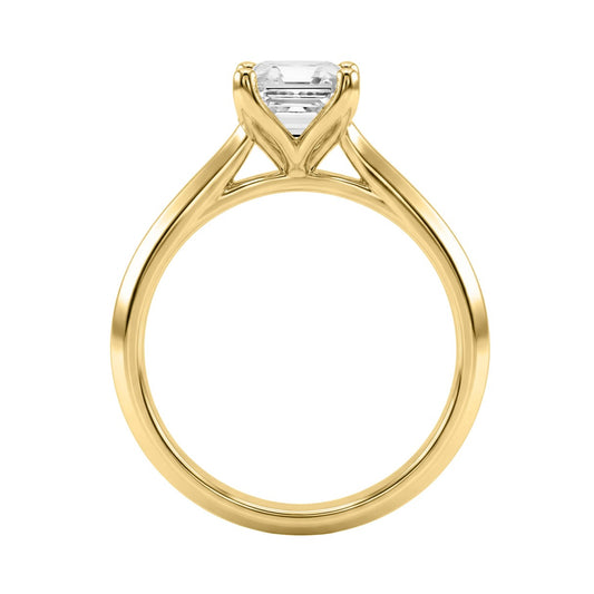 14K YELLOW GOLD 2 1/2CT RADIANT DIAMOND LADIES RING 