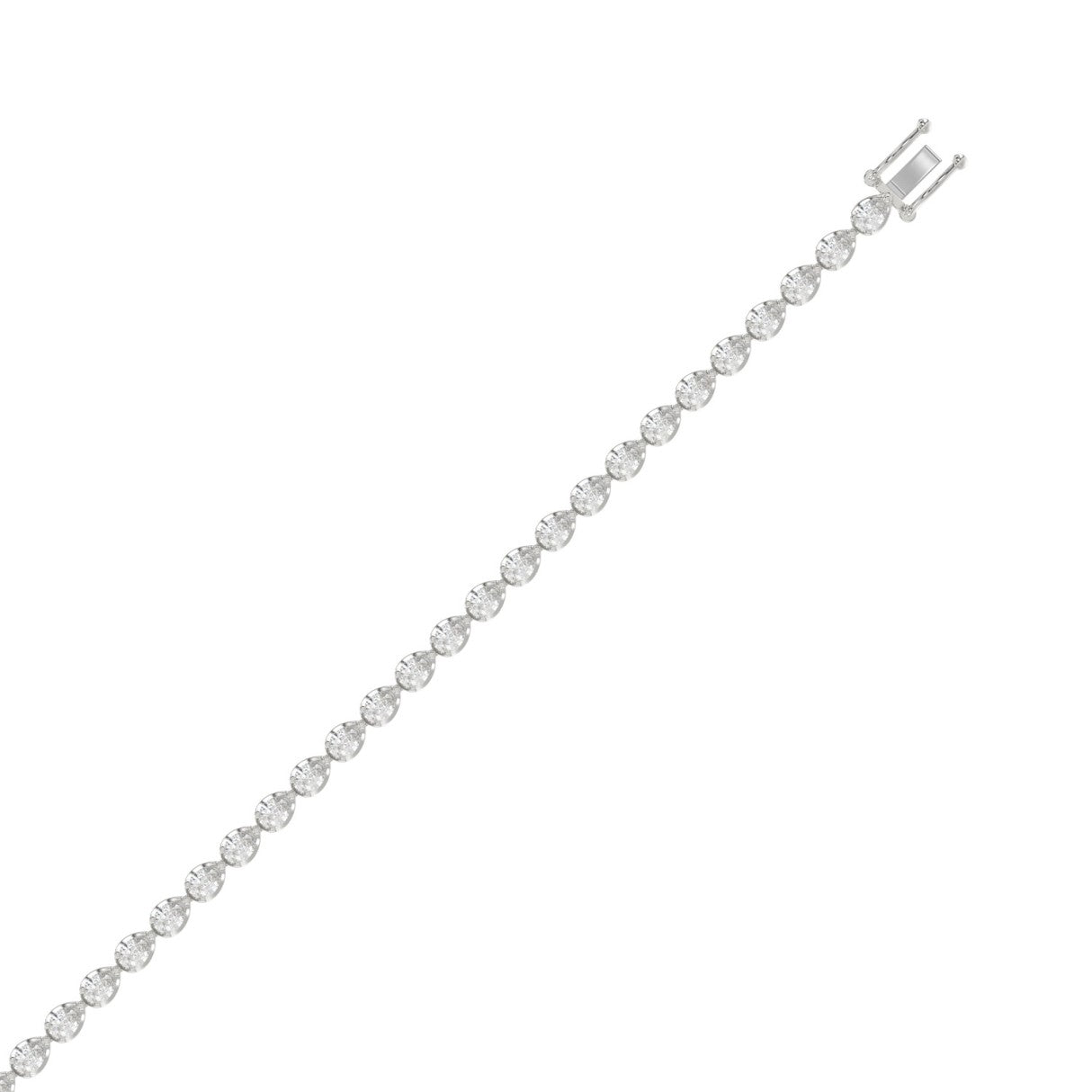 Elegant Pear Shape Diamond Ladies Tennis Bracelet in 14K White Gold 3 1/2CT (Color F-G -Clarity VS1/VS2)