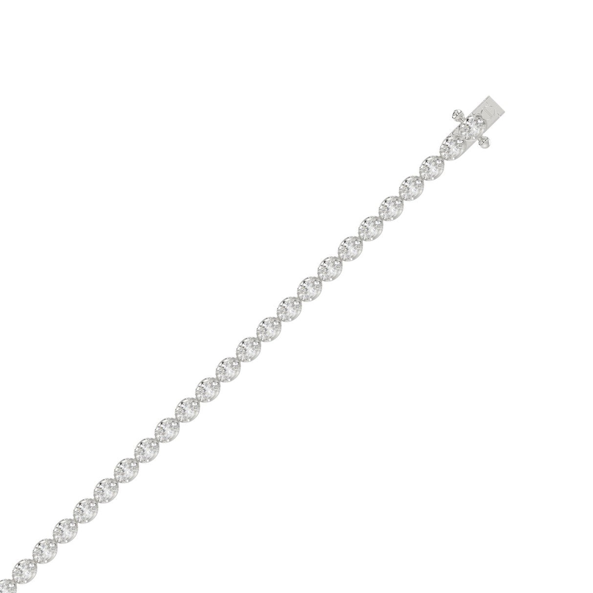 Fancy Oval Shape Diamond Ladies Tennis Bracelet in 14K White Gold 4CT (Color F-G -Clarity VS1/VS2)