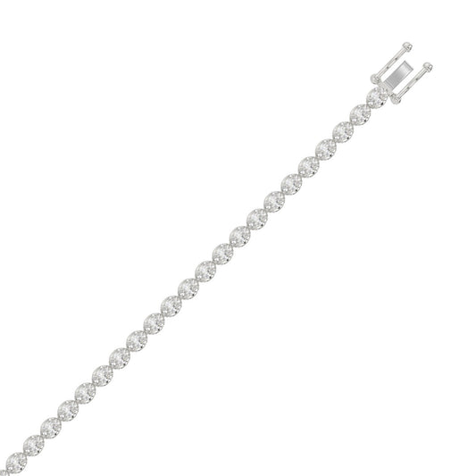 Fancy Oval Shape Diamond Ladies Tennis Bracelet in 14K White Gold 4CT (Color F-G -Clarity VS1/VS2)