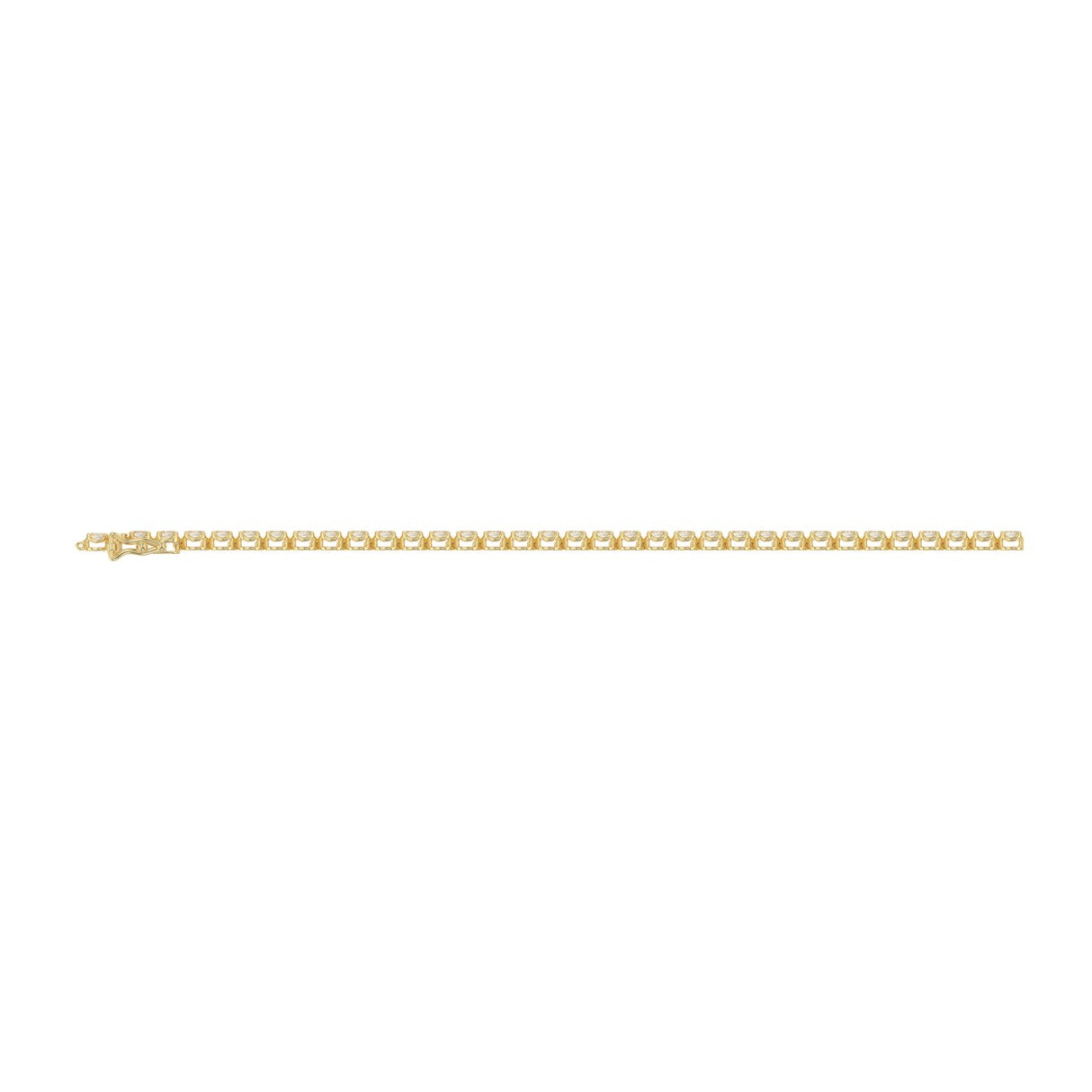 Fancy Oval Shape Diamond Ladies Tennis Bracelet in 14K Yellow Gold 4CT (Color F-G -Clarity VS1/VS2)