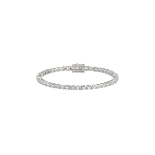 Luxury Emerald Shape Diamond Ladies Tennis Bracelet in 14K White Gold 4 1/2CT (Color F-G -Clarity VS1/VS2)