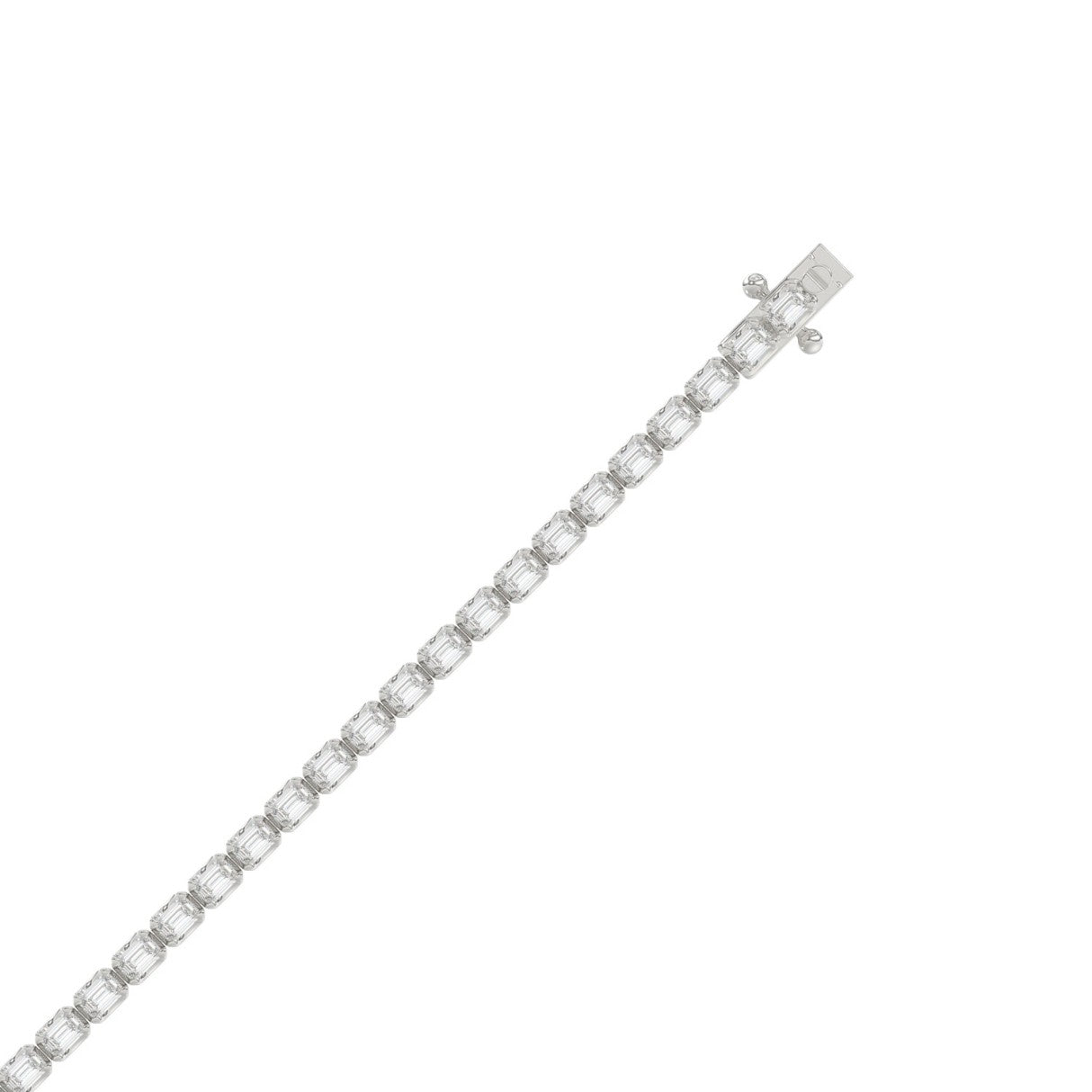 Luxury Emerald Shape Diamond Ladies Tennis Bracelet in 14K White Gold 4 1/2CT (Color F-G -Clarity VS1/VS2)