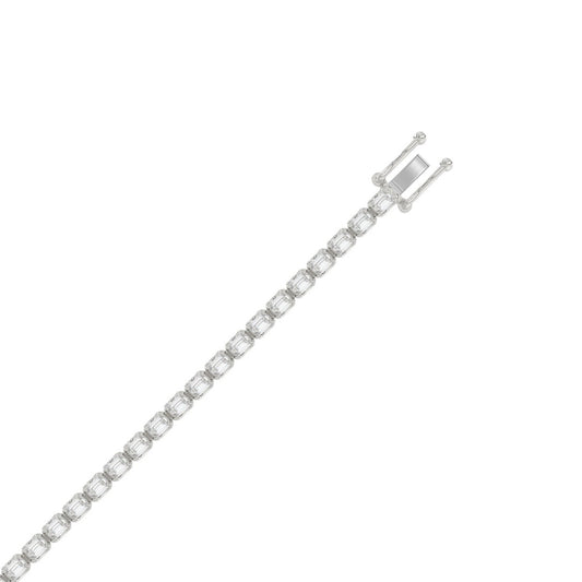 Luxury Emerald Shape Diamond Ladies Tennis Bracelet in 14K White Gold 4 1/2CT (Color F-G -Clarity VS1/VS2)