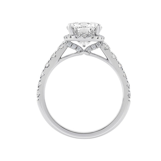 14K White Gold 4 3/4Ct Oval Cut Lab-Grown Diamond Engagement Ring With Hidden Halo Round & Oval Bridal Ring Set For Women 4Ct Oval Center Stone (Color F-G -Clarity Vs1/Vs2)