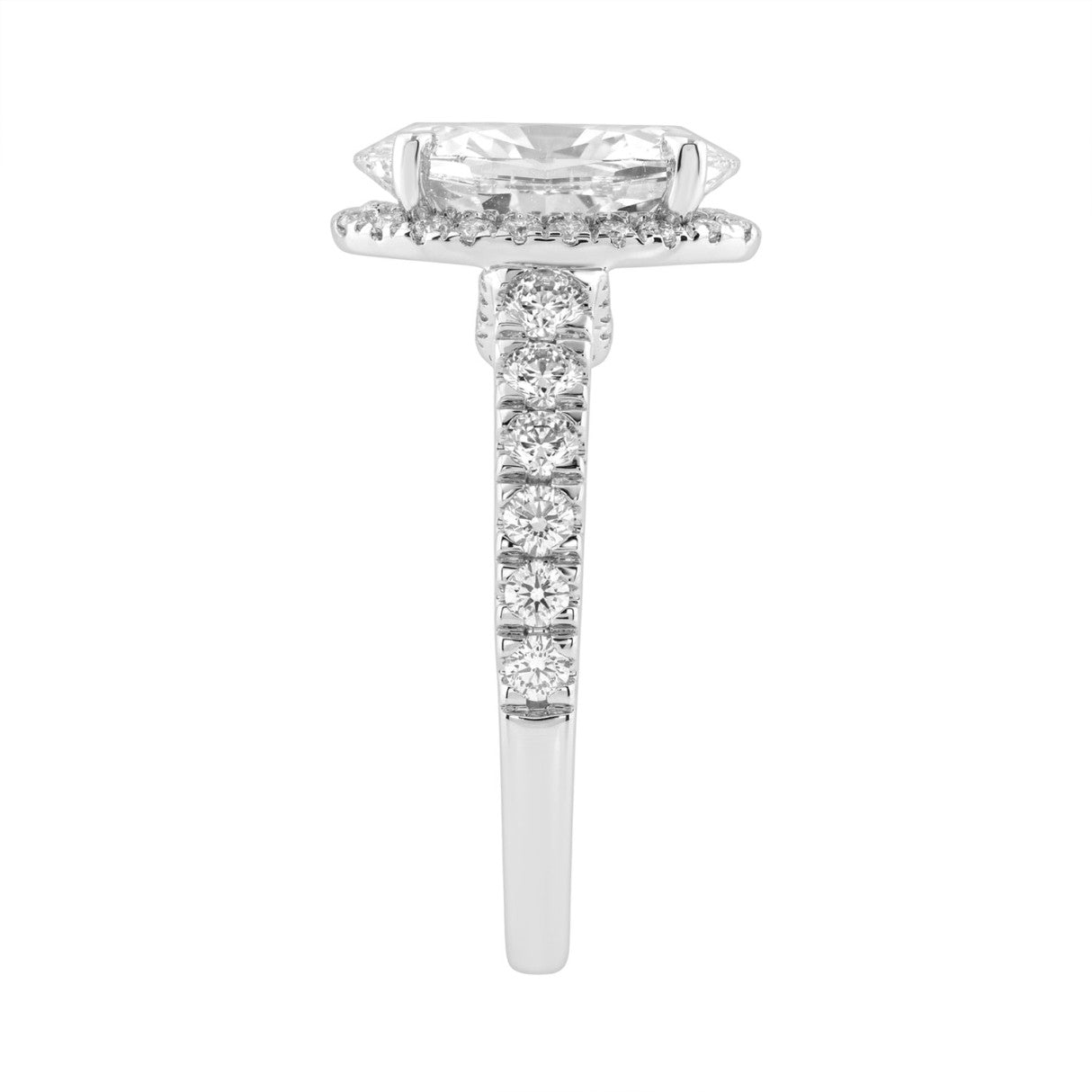 14K White Gold 4 3/4Ct Oval Cut Lab-Grown Diamond Engagement Ring With Hidden Halo Round & Oval Bridal Ring Set For Women 4Ct Oval Center Stone (Color F-G -Clarity Vs1/Vs2)