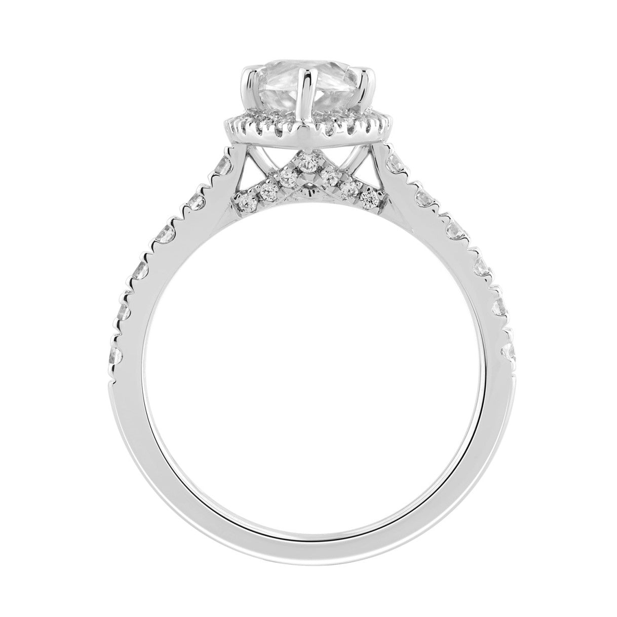 Luxury 14K White Gold 3 3/4Ct Round & Marquise Diamond Halo Ring Elegant Bridal Engagement Ring For Women 3Ct Marquise Center Stone (Color F-G -Clarity Vs1/Vs2)
