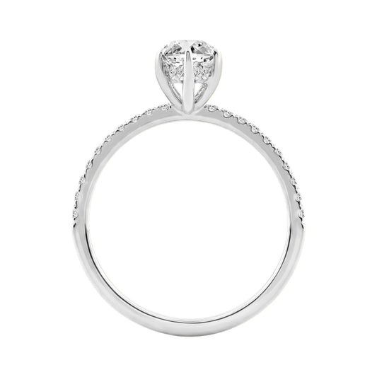 14K WHITE GOLD 1 3/4CT MARQUISE/ROUND DIAMOND LADIES RING (CENTER STONE MARQUISE DIAMOND 1 1/2CT)
