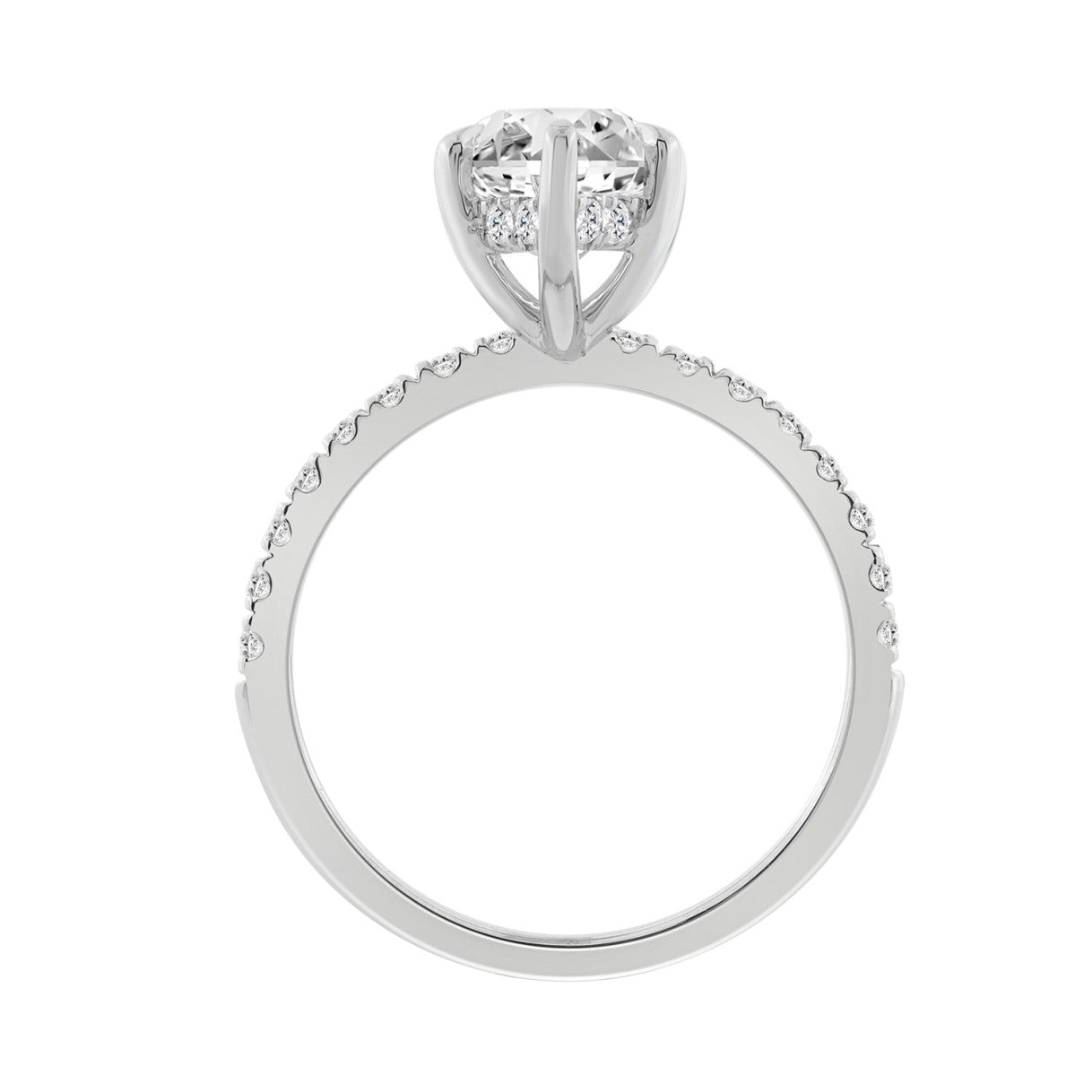 14K WHITE GOLD 3 1/2CT MARQUISE/ROUND DIAMOND LADIES RING (CENTER STONE MARQUISE DIAMOND 3CT)