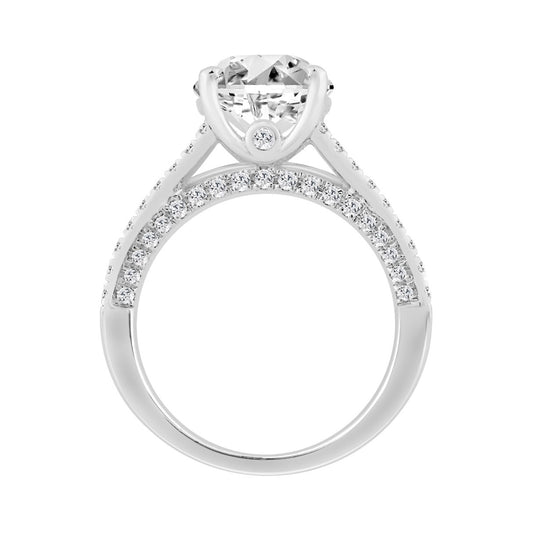 14K WHITE GOLD 5 1/2CT ROUND/PRINCESS/OVAL DIAMOND LADIES RING (CENTER STONE OVAL DIAMOND 4CT)