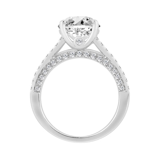 14K WHITE GOLD 5 1/2CT ROUND/PRINCESS/OVAL DIAMOND LADIES RING (CENTER STONE OVAL DIAMOND 4CT)