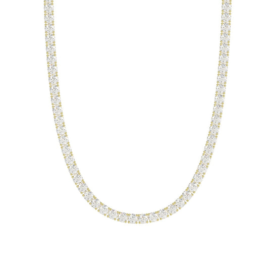 14K YELLOW GOLD 6 7/8CT 16" ROUND DIAMOND LADIES TENNIS NECKLACE