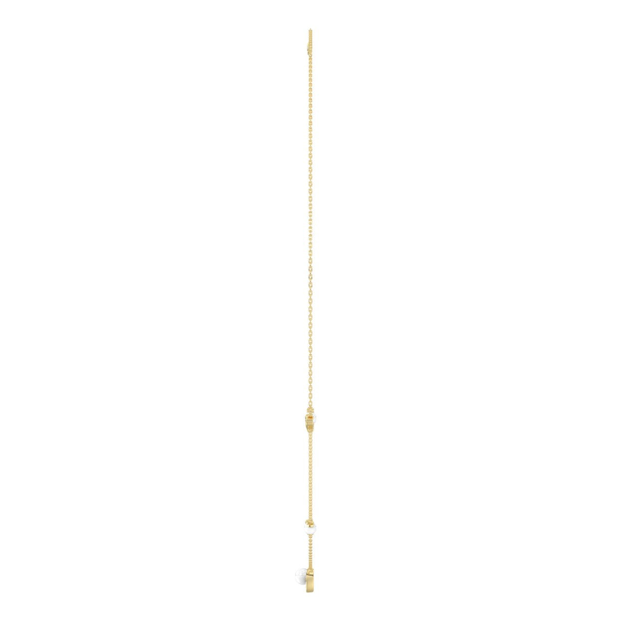 10K Yellow Gold Pearl &amp; Ladies Necklace 1/5CT  Marquise Diamonds (Color F-G -Clarity VS1/VS2)
