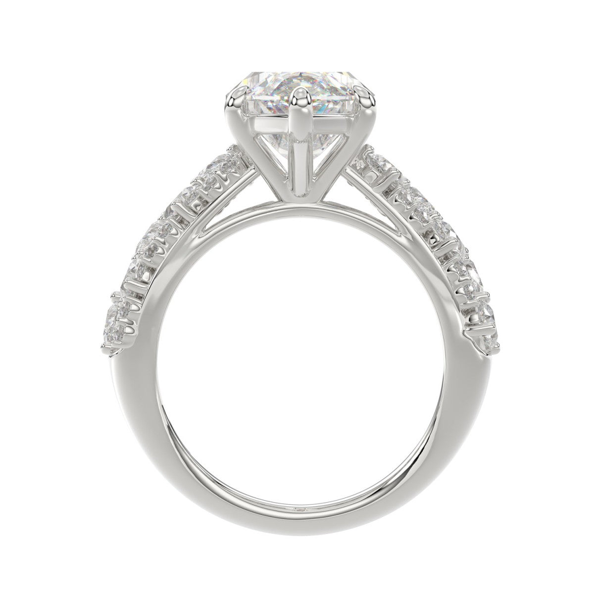 Luxury 14K White Gold Diamond Ring 6 1/4Ct Marquise Center Stone With Pear &amp; Round Diamonds, Women Fashion Engagement Ring (Color F-G -Clarity Vs1/Vs2)
