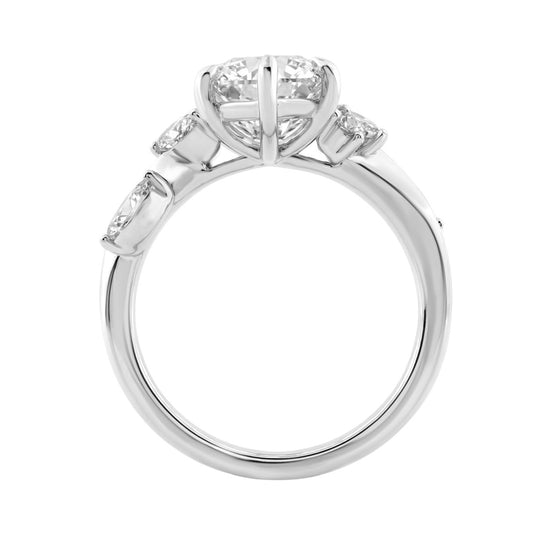 14K White Gold 5 1/2Ct Lab-Grown Diamond Engagement Ring For Women 5Ct Marquise Center Stone With Round Side Stones, Luxury Bridal Ring (Color F-G -Clarity Vs1/Vs2)
