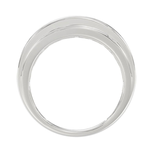 Elegant 14K White Gold 3.00Ct Men's Round Cut Lab Grown Diamond Band