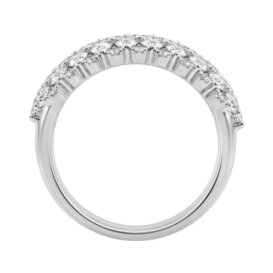 14K White Gold 3.00Ct Multi Shape Diamond Ring Round, Pear Cut Cluster Ring For Women (Color F-G -Clarity Vs1/Vs2)