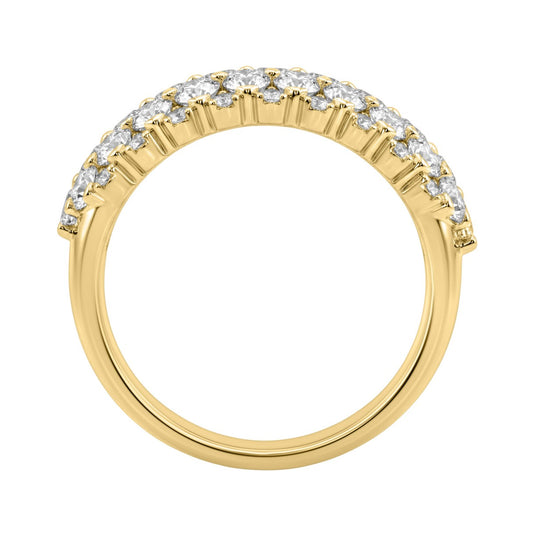 14K Yellow Gold 3.00Ct Multi Shape Diamond Ring Round, Pear  Cut Cluster Ring For Women (Color F-G -Clarity Vs1/Vs2)