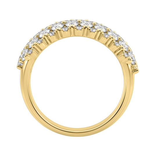 14K Yellow Gold 3.00Ct Multi Shape Diamond Ring Round, Pear & Marquise Cut Cluster Ring For Women (Color F-G -Clarity Vs1/Vs2)